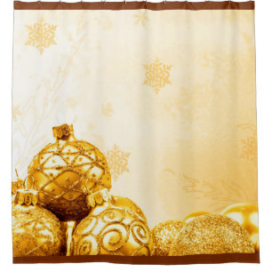 Photography - golden xmas balls + your ideas shower curtain