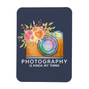 Photography is Kinda My Thing Watercolor Camera Magnet