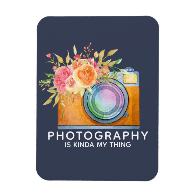 Photography is Kinda My Thing Watercolor Camera Magnet (Vertical)