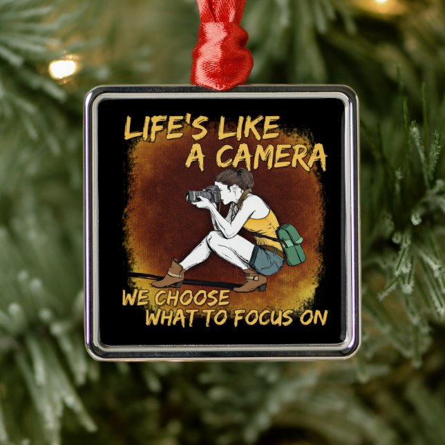 Photography - Life Like A Camera Photographer Metal Tree Decoration (Tree)