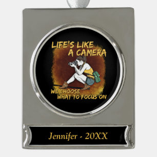 Photography - Life Like A Camera Photographer Silver Plated Banner Ornament