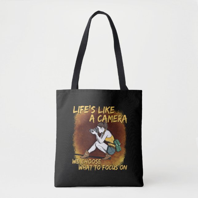 Photography - Life Like A Camera Photographer Tote Bag (Front)