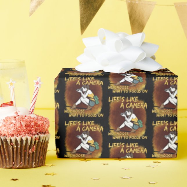 Photography - Life Like A Camera Photographer Wrapping Paper (Birthday Party)