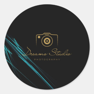 Photography logo classic round sticker