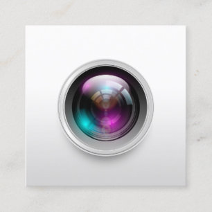 Photography Minimalist Camera Lens Photographer Square Business Card