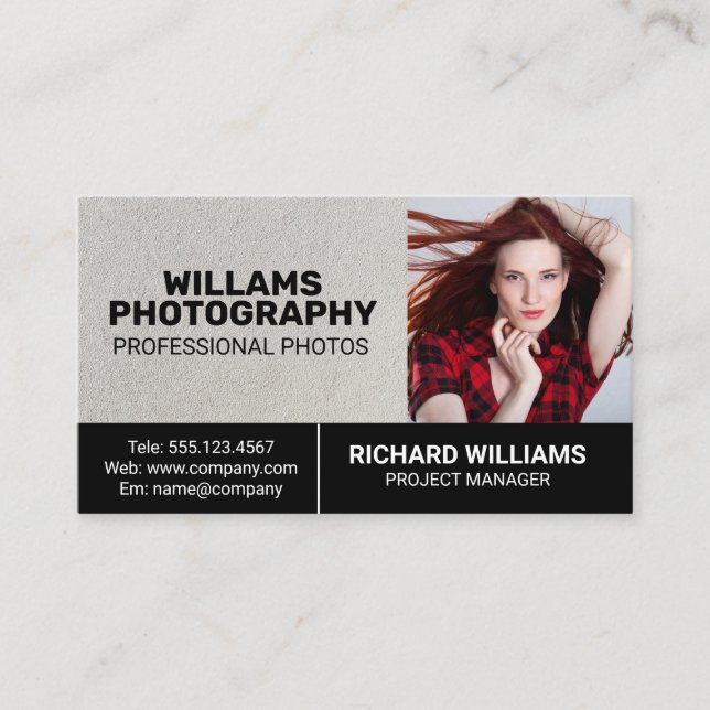Photography | Model Photoshoot  Business Card (Front)
