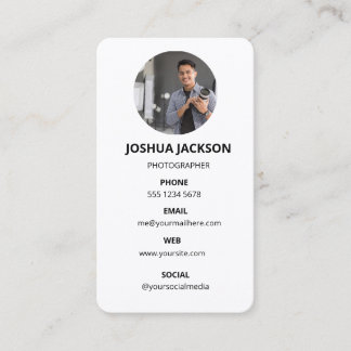 Photography Modern Minimal Simple Photo Business Card