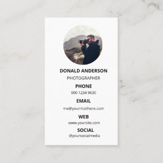 Photography Modern Minimal Simple Photo Business Card