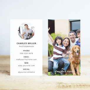 Photography Modern Minimal Simple Photo Business Card