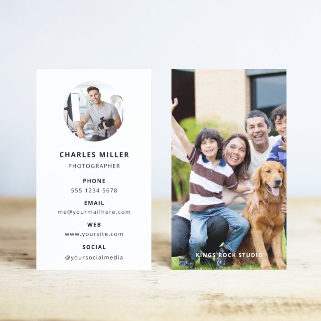 Photography Modern Minimal Simple Photo Business Card (Photo Square Business Card)