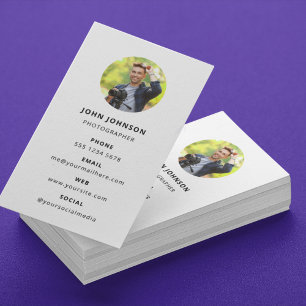 Photography Modern Minimal Simple Photo Business Card