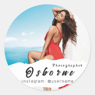 Photography Modern Minimal Simple Photo Classic Ro Round Sticker
