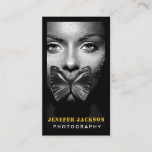 Photography Modern Minimal Simple Photo QR Code Business Card