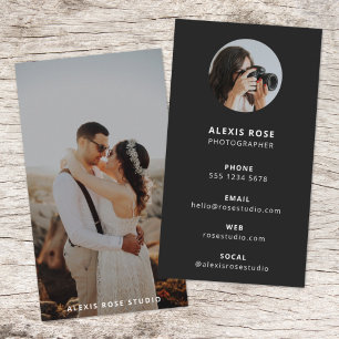 Photography Modern Minimalist Stylish Black Photo Business Card