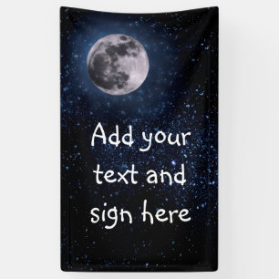 Photography - Night Sky with Full Moon + your idea Banner