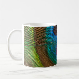 Photography of peacock feather coffee mug