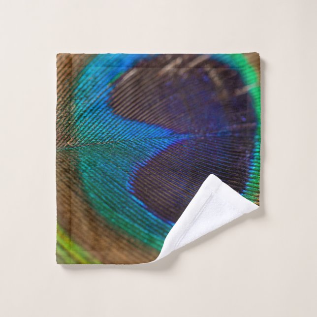 Photography of peacock feather wash cloth (Wash Cloth)