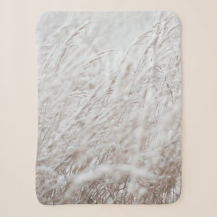 Photography of white grass field sherpa blanket