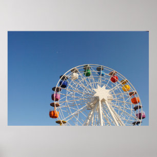 Photography of worms eye ferris wheel poster
