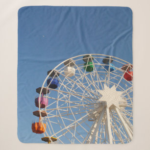 Photography of worms eye ferris wheel sherpa blanket