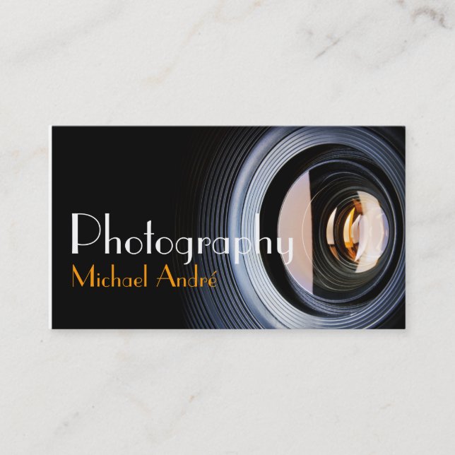 Photography Photographer Camera Lens Business Card (Front)
