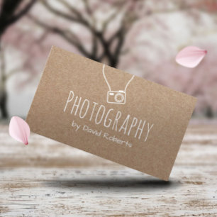 Photography Photographer Camera Rustic Kraft Business Card