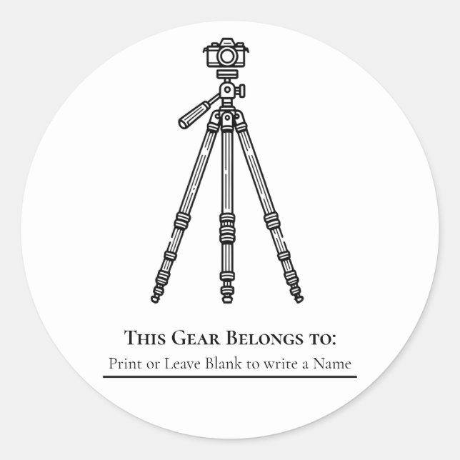 Photography Photographer Camera Tripod Gear  Classic Round Sticker (Front)