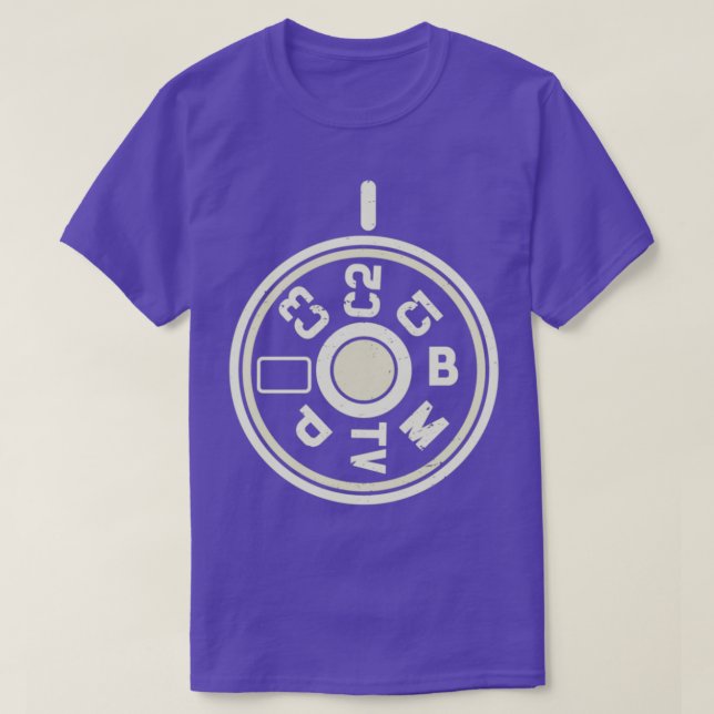 Photography Photographer DSLR Mode Dial Camera T-Shirt (Design Front)