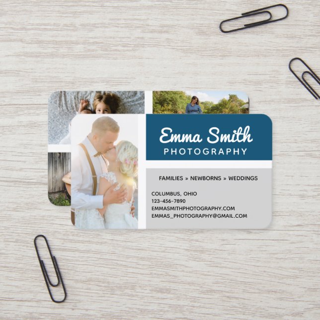 Photography Photos Add Your Logo Personalised Business Card (Front/Back In Situ)