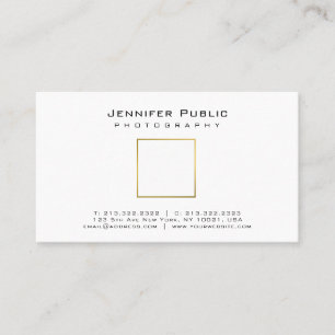 Photography Plain Elegant Gold Look Photographer Business Card