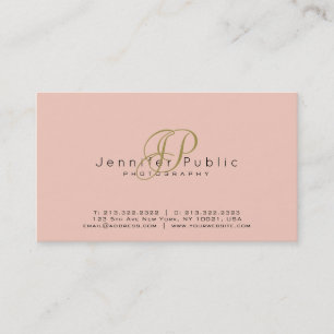 Photography Plain Elegant Photographer Monogram Business Card