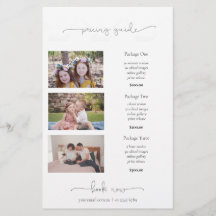 Photography Price List Pricing Guide Marketing