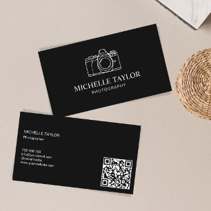 Photography Professional Camera QR Code Business Card