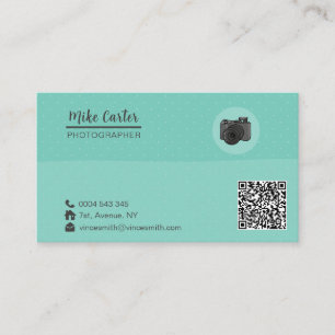 Photography Professional Camera QR Code  Business Card