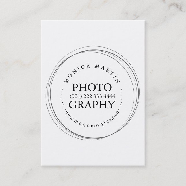 Photography Professional reduced Business Card (Front)
