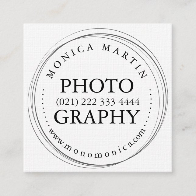 Photography Professional reduced Square Business Card (Front)