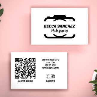 Photography Script Modern Social Media Business Card