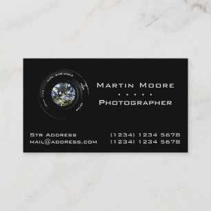 Photography services professional lens business card