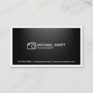Photography Showcase Minimal Simple Matte Black Business Card