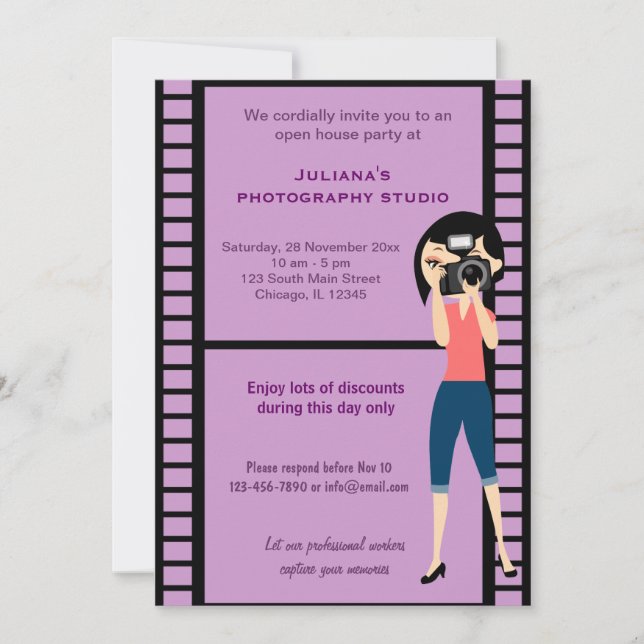 Photography Studio Celebration Invitation (Front)