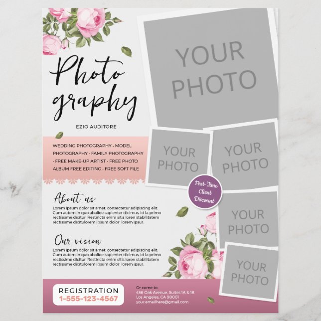  Photography Studio / Wedding Photography Flyer (Front)