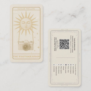 Photography Sun Tarot Photographer Social Media QR Business Card