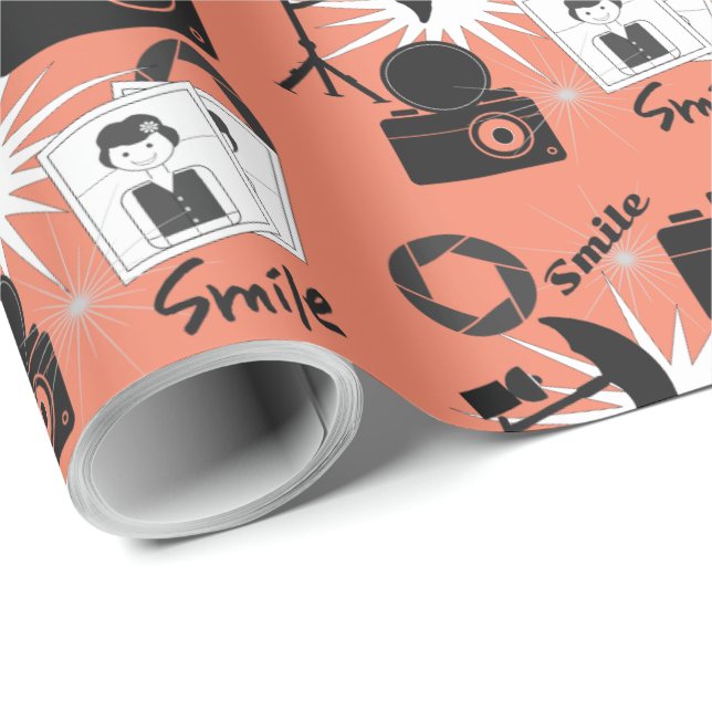 Photography Theme Fun Photographers Wrapping Paper (Roll Corner)