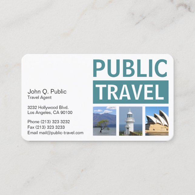 Photography Travel Agency Business Card (Front)