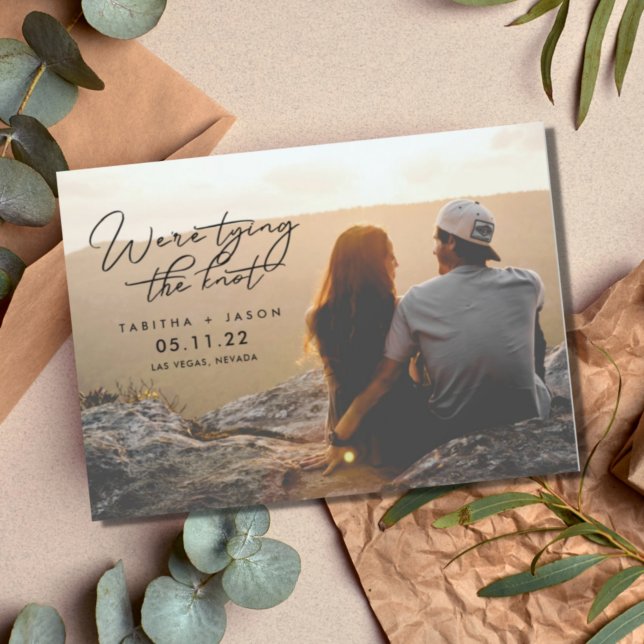Photography Tying the Knot Save the Dates Announcement Postcard (Creator Uploaded)