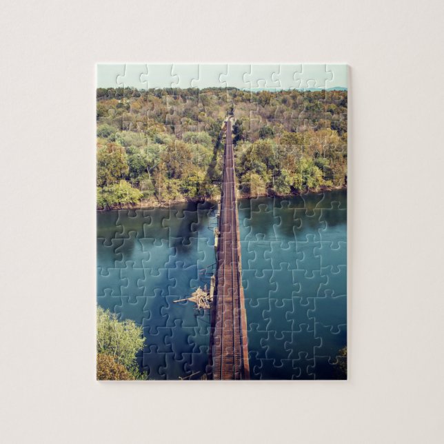 Photography Vintage Railroad Train Track Scenic Jigsaw Puzzle (Vertical)