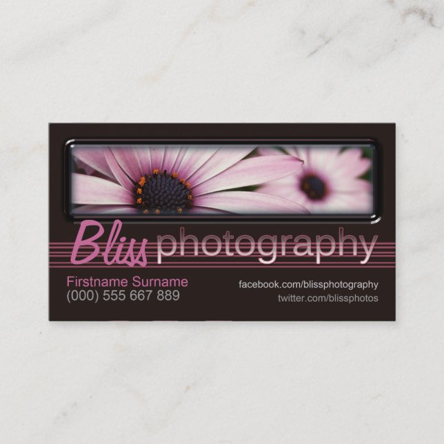 Photography w/ Photo template Business Card (Front)