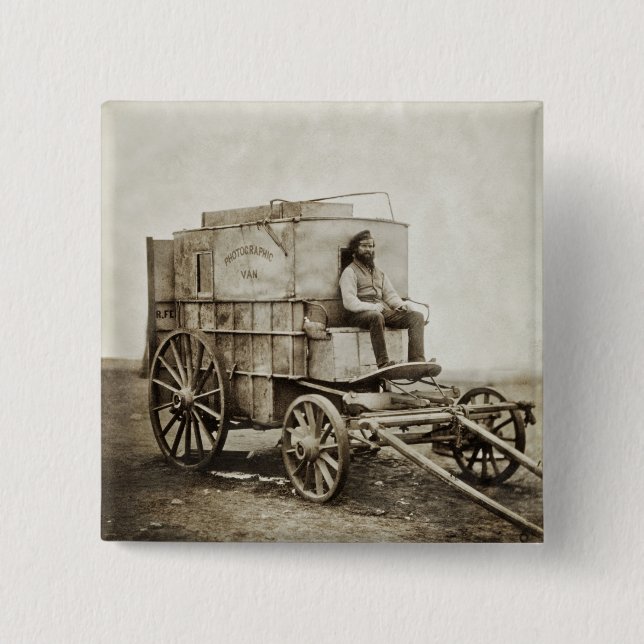 Photography Wagon of Roger Fenton Photo Realism 15 Cm Square Badge (Front)