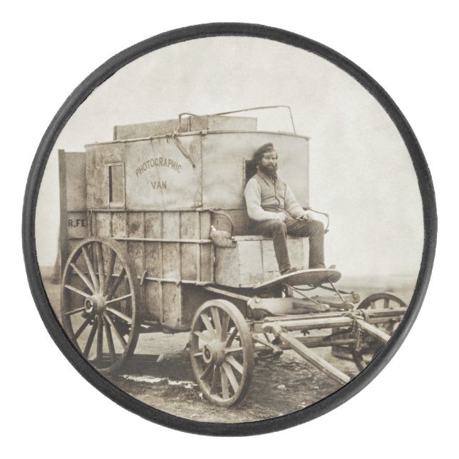 Photography Wagon of Roger Fenton Photo Realism Hockey Puck (Front)