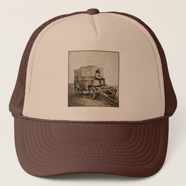Photography Wagon of Roger Fenton Photo Realism Trucker Hat (Front)